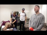 DRESSING ROOM FOOTAGE - DILLIAN WHYTE & DAVE ALLEN COME TOGETHER AFTER THEIR BATTLE IN LEEDS