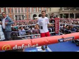 GENNADY GOLOVKIN BEING WATCHED BY TWIN BROTHER MAX AS HE STRETCHES & SKIPS / GOLOVKIN v BROOK