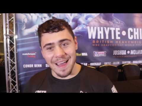 DAVE ALLEN REACTS DERECK CHISORA THROWING A TABLE AT DILLIAN WHYTE DURING PRESS CONFERENCE