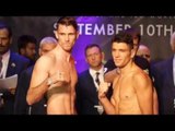 ITS MUNDO TIME ! CALLUM SMITH v NORBERT NEMESAPATI - OFFICIAL WEIGH IN & HEAD TO HEAD / GGG v BROOK