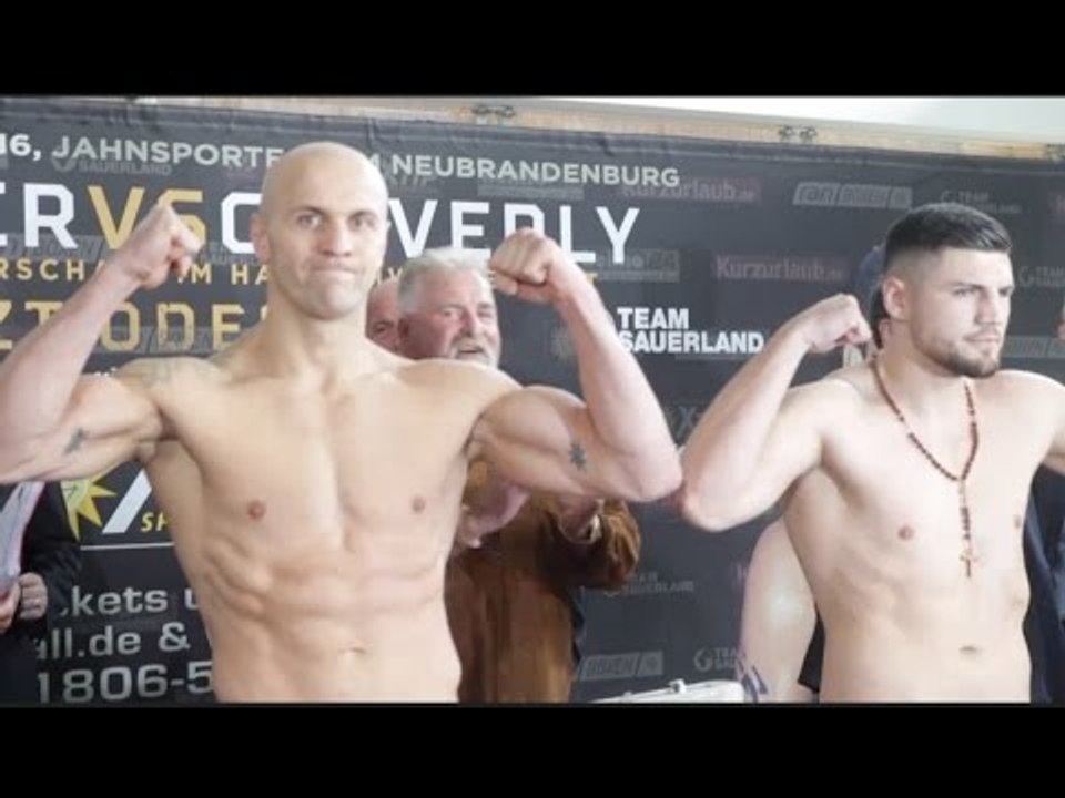PAUL DRAGO v ARTHUR MANN - OFFICIAL WEIGH IN & HEAD TO HEAD / CLEVERLY v BRAEHMER