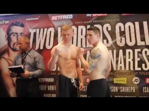 MARK JEFFERS v BEN HEAP - OFFICIAL WEIGH IN & HEAD TO HEAD / CROLLA v LINARES