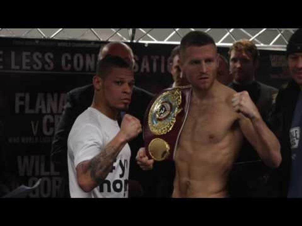 TERRY FLANAGAN v ORLANDO CRUZE - OFFICIAL WEIGH IN & HEAD TO HEAD /