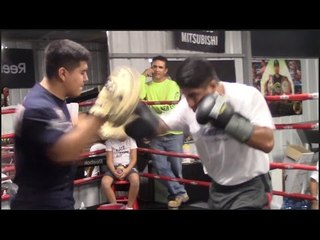 MIKEY GARCIA IN CAMP SMASHING THE PADWORK WITH PRECISION & ACCURACY WITH TEAM GARCIA