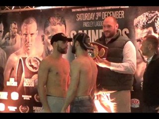 TYSON FURY COMES TO SUPPORT BILLY JOE SAUNDERS! OFFICIAL WEIGH IN -BILLY JOE SAUNDERS v ARTUR AKAVOV