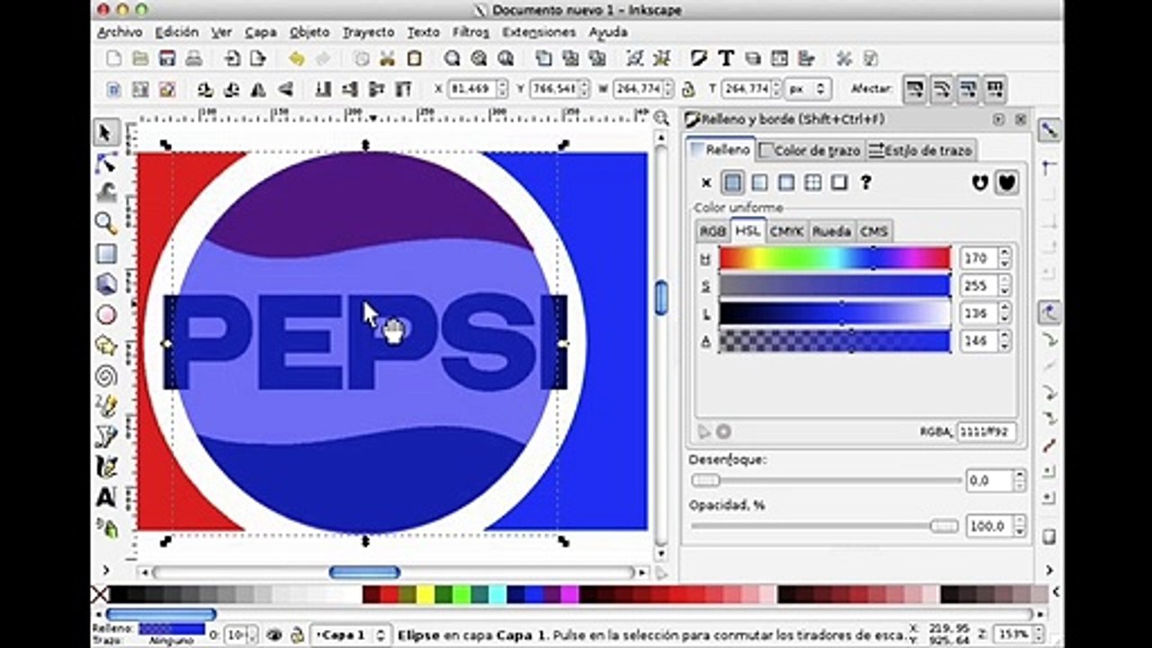Tutorial Inkscape. Logo 7- Pepsi
