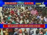 SFI clashes with cops over University of Hyderabad's Vice Chancellor P. Appa Rao