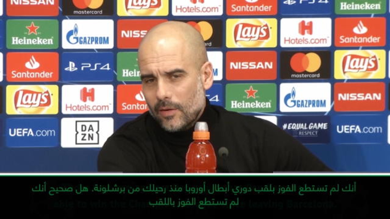 لقطة: كرة قدم: محظوظ بفوزي بلقب دوري الأبطال مع برشلونة- غوارديولا