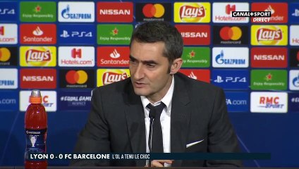 Football - OL Lyon - FC Barcelone :  la r éaction d'Ernesto Valverde du Barça !