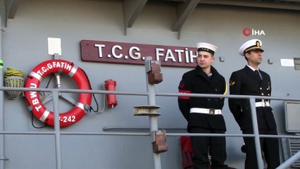 Trabzon’da kurulan deniz üssünün ilk askeri gemisi demirledi