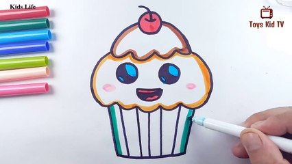 How to draw a cupcake for children - Kids life