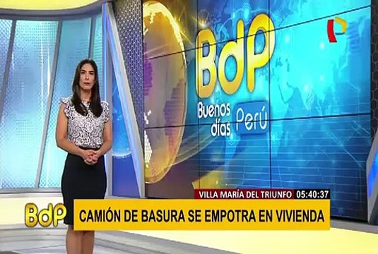 Camión recolector de basura choca contra vivienda en Villa María del Triunfo