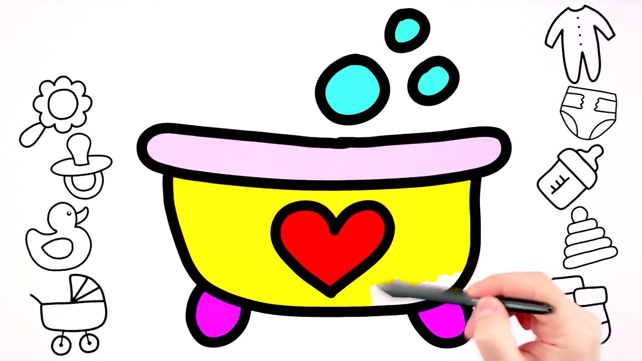 Coloring 10 baby accessories _ Painting for toddlers and drawing for kids