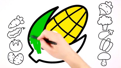 Coloring 10 vegetables _ Painting for toddlers and drawing for kids