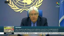 ONU anuncia retirada de tropas del puerto yemení de Al Hudeida