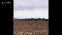 RAF Tornado fighter jets fly past eponymous steam train on their final voyage