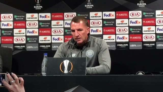 Brendan Rodgers, entrenador del Celtic, en Valencia