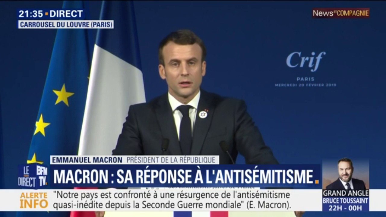 Macron au dîner du CRIF: "L'antisionisme est l'une des formes modernes de antisémitisme"