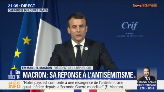 Macron au dîner du CRIF: L'antisionisme est l'une des formes modernes de antisémitisme