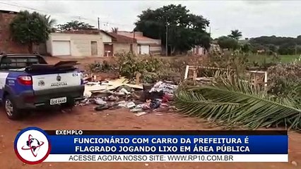 Repórter flagra funcionário da Prefeitura descartando lixo em local impróprio
