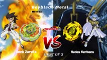 Rock Zurafa (Giraffe) vs Hades Kerbecs - Beyblade Metal Battle - BEST OF 3
