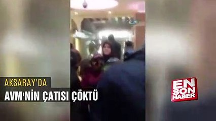Aksaray’da AVM’nin asma tavanı çöktü