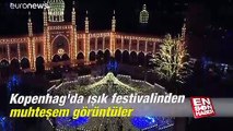 Kopenhag'da ışık festivalinden muhteşem görüntüler