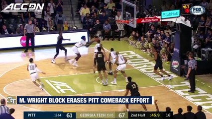 Georgia Tech's Moses Wright Block Erases Pitt Comeback Effort