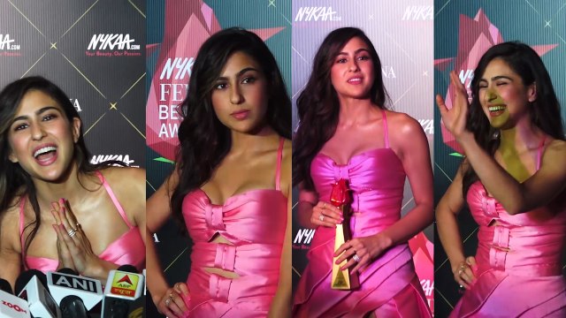 Sara Ali Khan stuns in a pink dress at Nykaa Femina Beauty Awards 2019