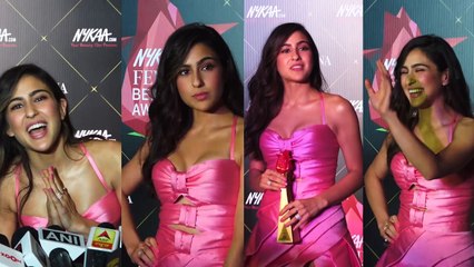 Sara Ali Khan stuns in a pink dress at Nykaa Femina Beauty Awards 2019
