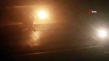 Çatıda gece karanlığında ölümüne izolasyon kamerada