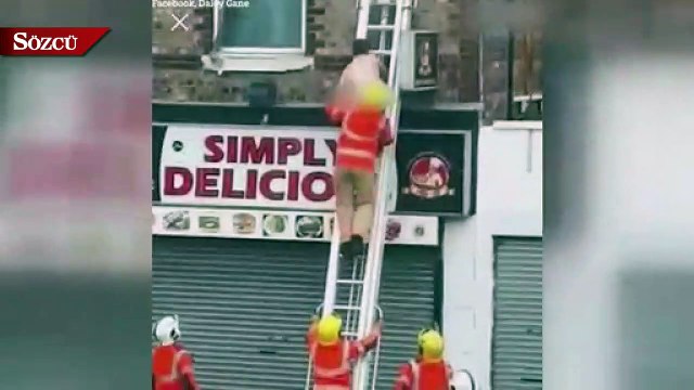 Hayat kadınıyla kavga etti, itfaiye böyle kurtardı