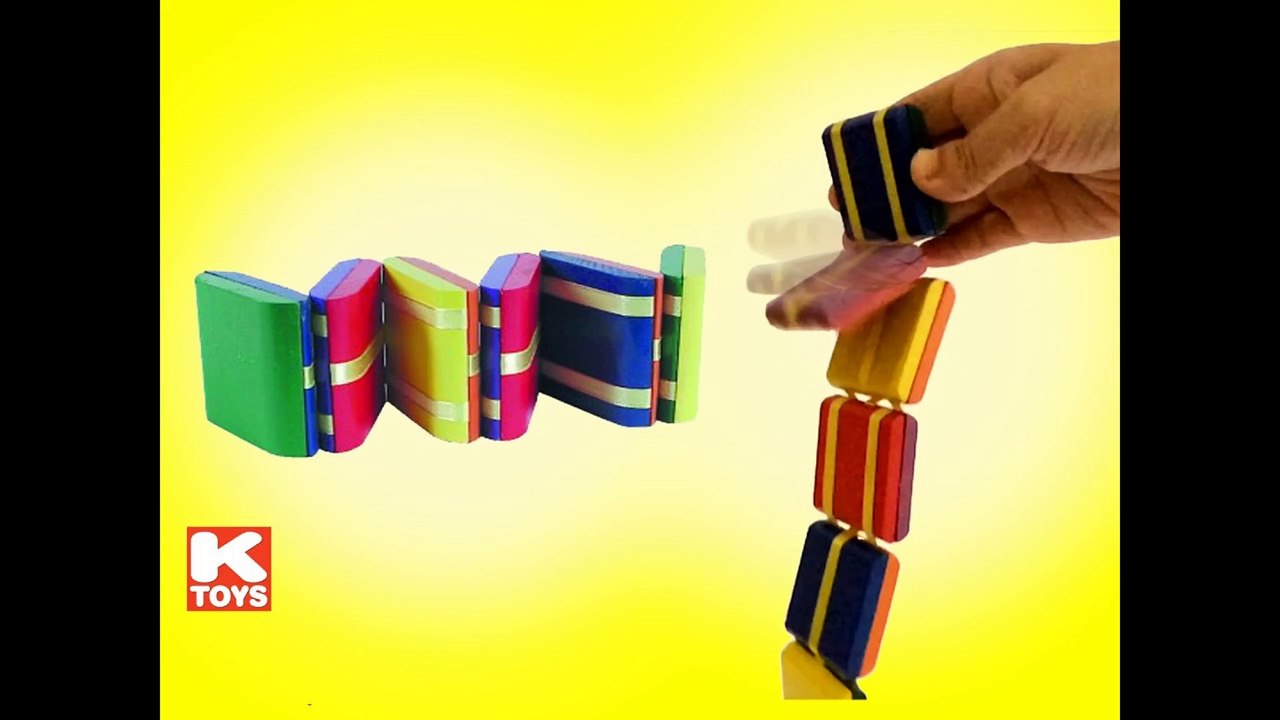 Jacobs Ladder Neato Colorful 6 Wooden Blocks by ToySmith - Unboxing Demo Review