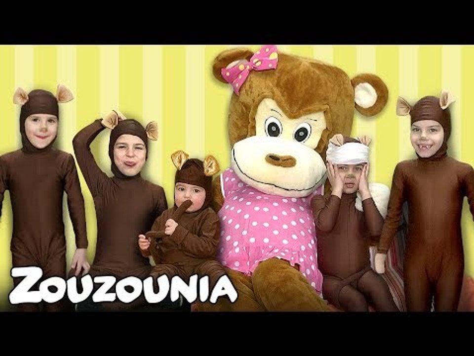Ζουζούνια - 5 Πιθηκάκια Χοροπηδούν Τρελά  ΝΕΟ Παιδικό Τραγούδι