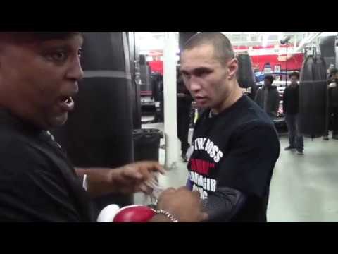 SERGEY LIPINETS W/ BUDDY McGIRT PREPARING FOR BATTLE ON THURMAN v GARCIA UNDERCARD