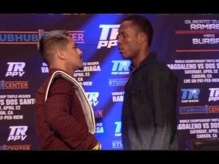 FACE OFF!!  - JESSIE MAGDALENO v ADEILSON DOS SANTOS HEAD TO HEAD @ TOP RANK PRESS CONFERENCE