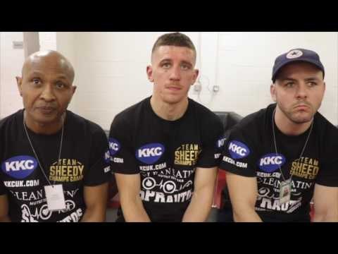 BEN SHEEDY REACTS TO POINTS WIN ON THE UNDER CARD OF JORGE LINARES v ANTHONY CROLLA