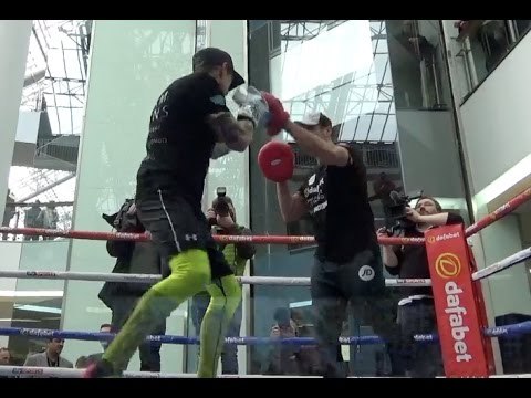 RICKY BURNS v JULIUS INDONGO - RICKY BURNS WORKOUT FOOTAGE INC. PADS WITH TRAINER TONY SIMS
