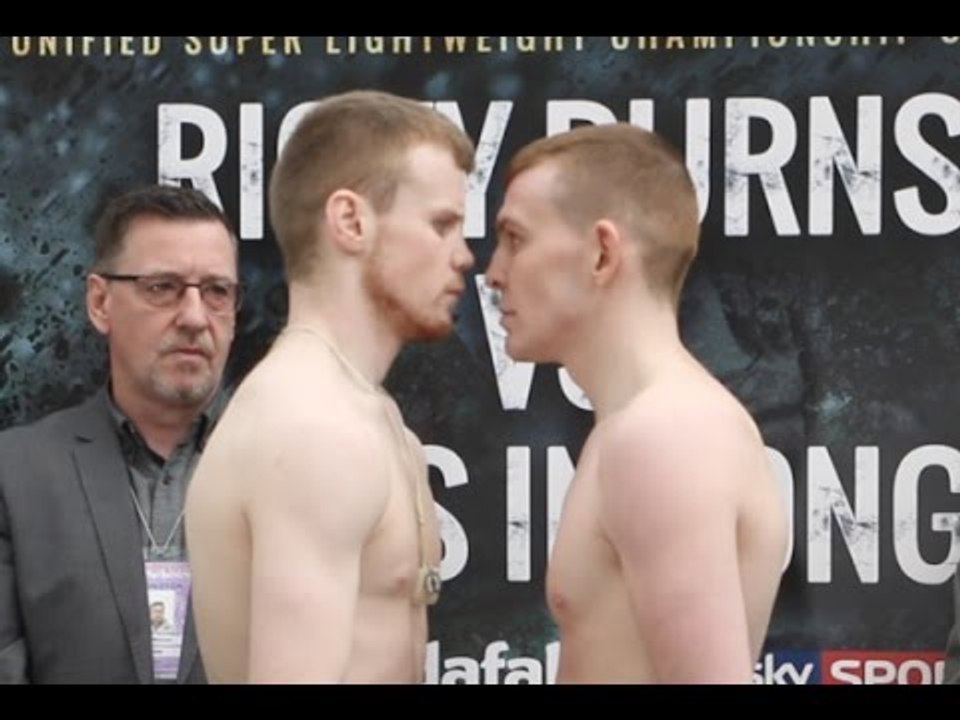 CELTIC TITLE CLASH! - CHARLIE FLYNN v RYAN COLLINS - OFFICIAL WEIGH IN (GLASGOW) / BURNS v INDONGO