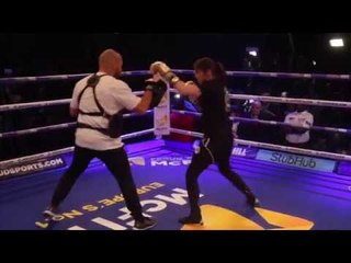 KATIE TAYLOR OFFICIAL MEDIA WORKOUT @ WEMBLEY ARENA / JOSHUA v KLITSCHKO