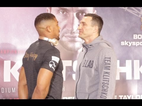 ANTHONY JOSHUA v WLADIMIR KLITSCHKO - HEAD TO HEAD @ FINAL PRESS CONFERENCE / JOSHUA V KLITSCHKO