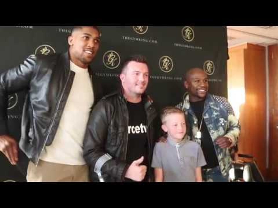 'WELL DONE' - YOUNG KID AMUSES ANTHONY JOSHUA & FLOYD MAYWEATHER BY CONGRATULATING THEM