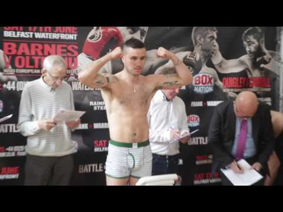 IRISH STAR DAVEY OLIVER JOYCE FIRST EVER PROFESSIONAL WEIGH IN / BATTLE OF BELFAST