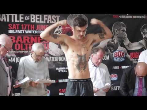 TYRONE McKENNA STEPS ON THE SCALE IN FRONT OF ADORING BELFAST CROWD / BATTLE OF BELFAST
