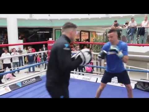 POWER TAYLOR! - JOSH TAYLOR SHOWS SPEED & POWER ON PADS w/ TRAINER SHANE McGUIGAN / TAYLOR v DAVIES