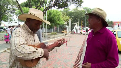 Venezuelans busk on the streets of Colombia