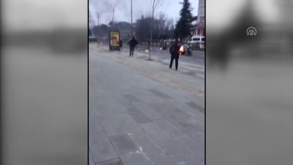 Ordu'da Bariyere Çarpan Motosiklet Alev Aldı