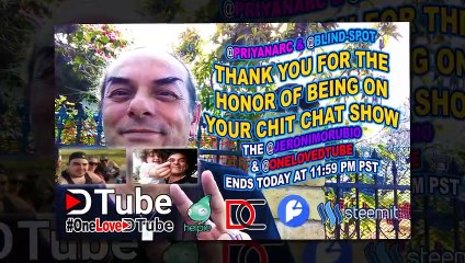 Had a Amazing Fun Talk on the Chit Chat Show with @priyanrc and @blind-spot - The @jeronimorubio & @onelovedtube Awareness & Engagement Contest Ends Today