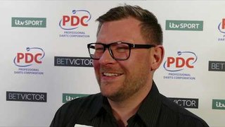 James Wade after his 10-7 win over Gerwyn Price at The BetVictor Masters