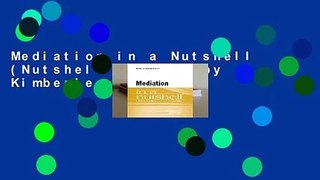 Mediation in a Nutshell (Nutshell Series) by Kimberlee Kovach